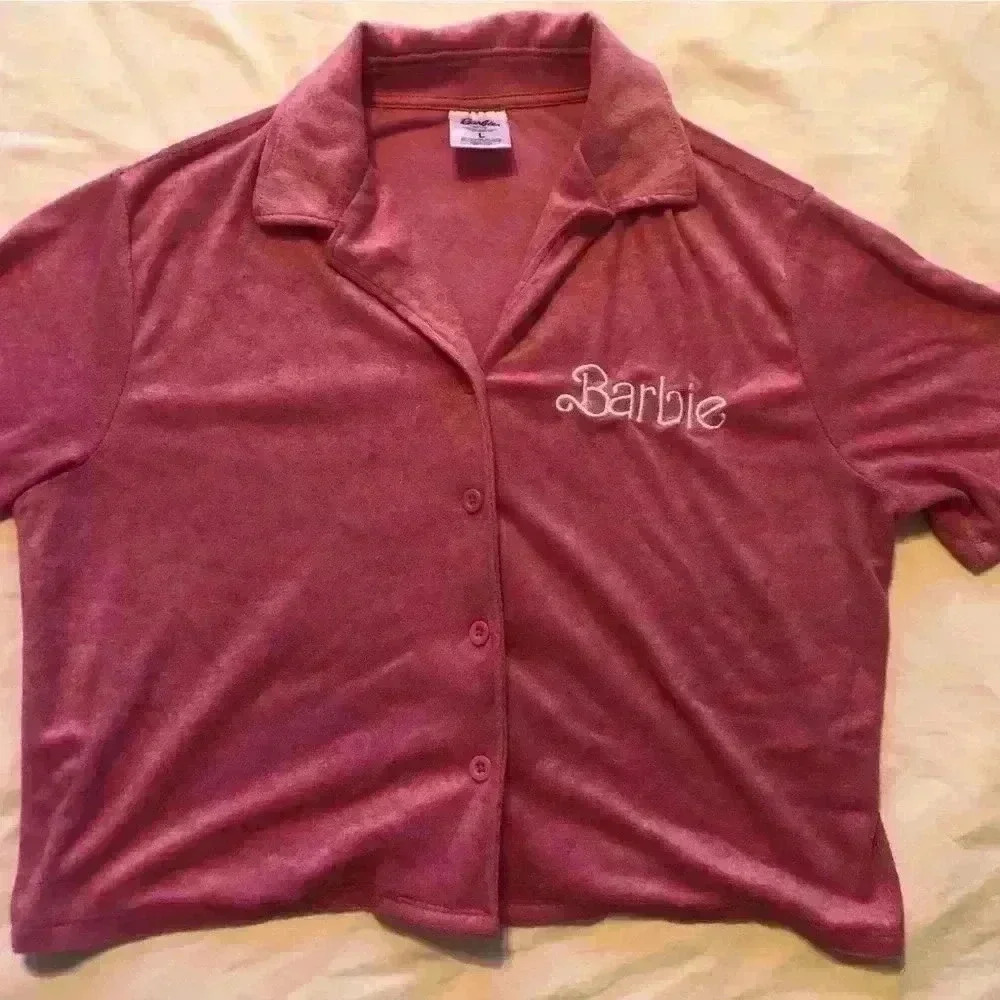 Pink Terry Cloth Barbie Top short sleeve shirt